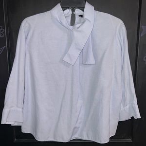 Zara Basic tie neck blouse
